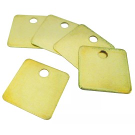 CH Hanson Blank Metal Tags (100 Tags) Model 913B / 1" Square Brass
