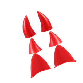 Partuto 1 Set Motorcycle Cat Ears Style Helmet Devil Horn Decoration Red Replacement