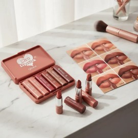 Set Labiales Mate En Barra Larga Duración Con Estuche 6pcs