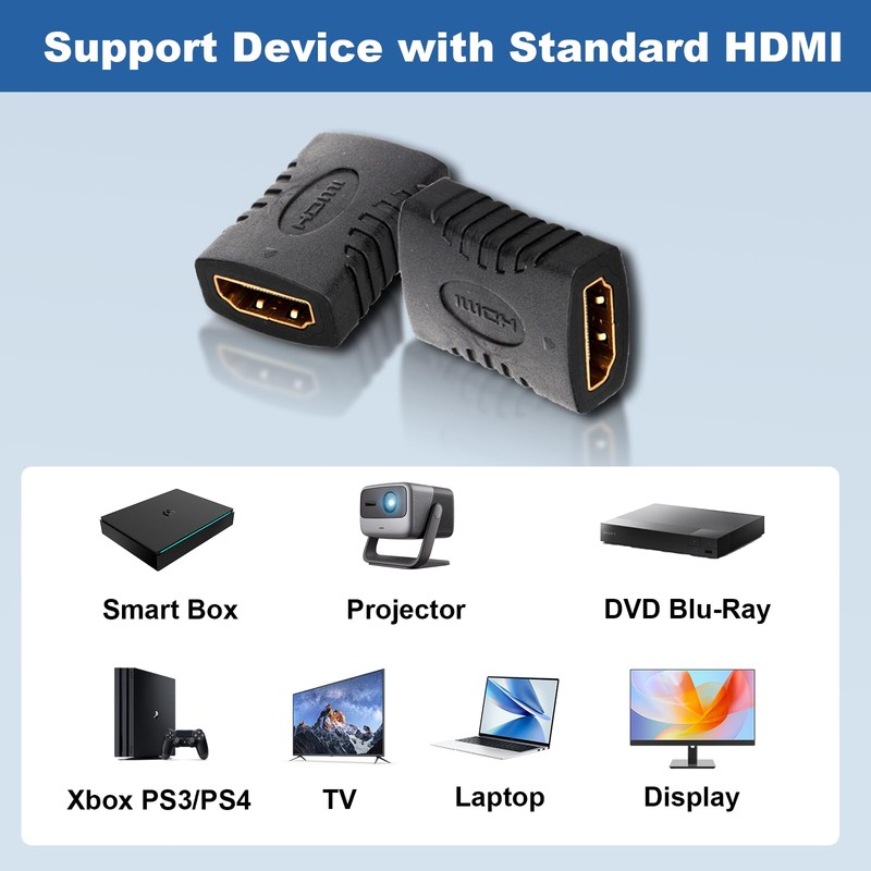 exgoofit HDMI Female to HDMI Female Coupler Connector Pack 6pcs