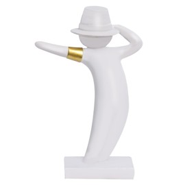 Michael Jackson Sculpture, Resin Statue for Home Decor, Modern Decoration Figure for Living Room, Desk and Bookcase, Art Ornament Collection (White)