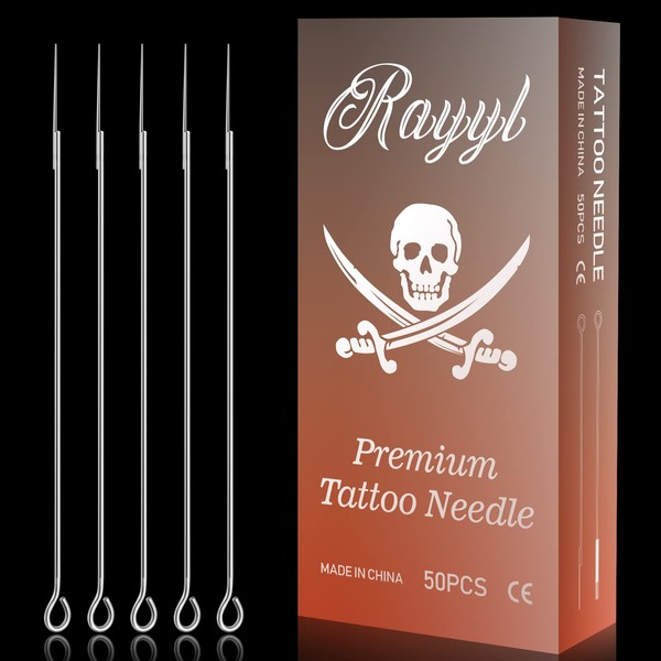 Disposable Tattoo Needles - Rayyl 50 Pieces Tattoo Needles 3RL Stick and Poke Needles Tattoo Needles Set for Tattoo Machines and Tattoo Accessories (3RL)