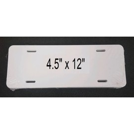 License Plates Online White Dye .025 Aluminum Blank 1/2 Size - 10 pk