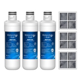 Waterdrop Plus LT1000PC ADQ747935 NSF 401 Certified Refrigerator Water Filter and Air Filter, Reduce PFAS, Replacement for LG® LT1000P®, LRFWS2906V, LRMVS3006S, LMWS27626S and LT120F®, 3 Combo