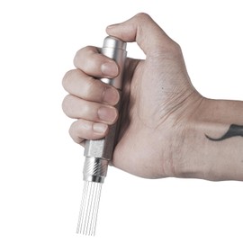 MHW-3BOMBER Retractable WDT Tool 2.0 Pro-Espresso Distribution Tool with Magnetic Storage, 8 Stainless Steel 0.4mm Needles Adjustable Coffee Stirrer for Baristas, Silver T6189S-OS