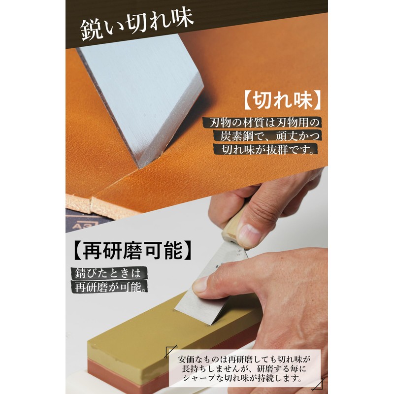 SHINTARO 本革ナイフ (35mm/1.5インチ)