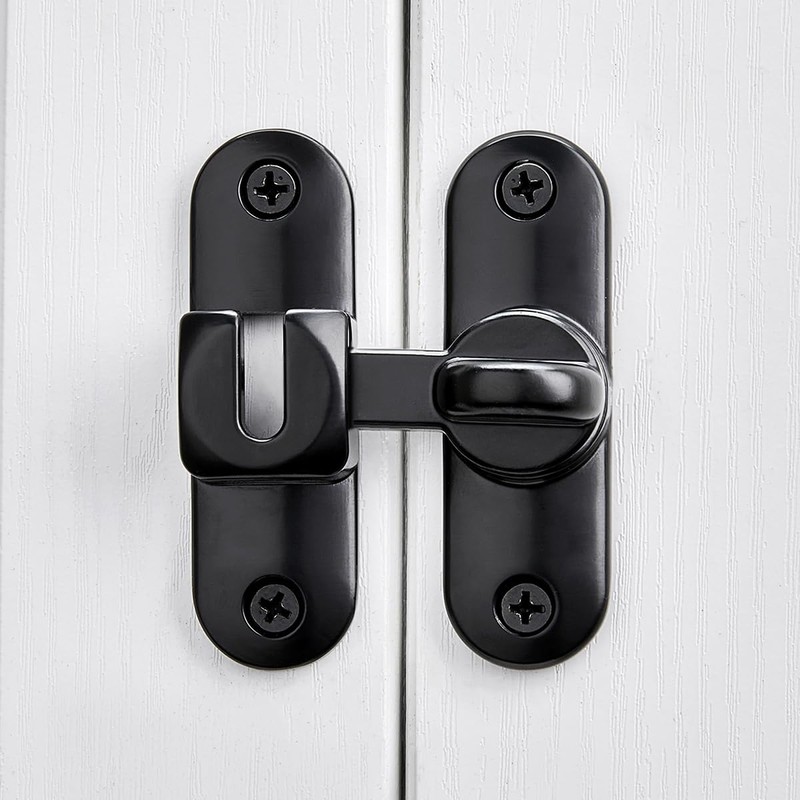Wocoe 90/180° Barn Door Latches，Right Angle Door Lock,Zinc Alloy Flip