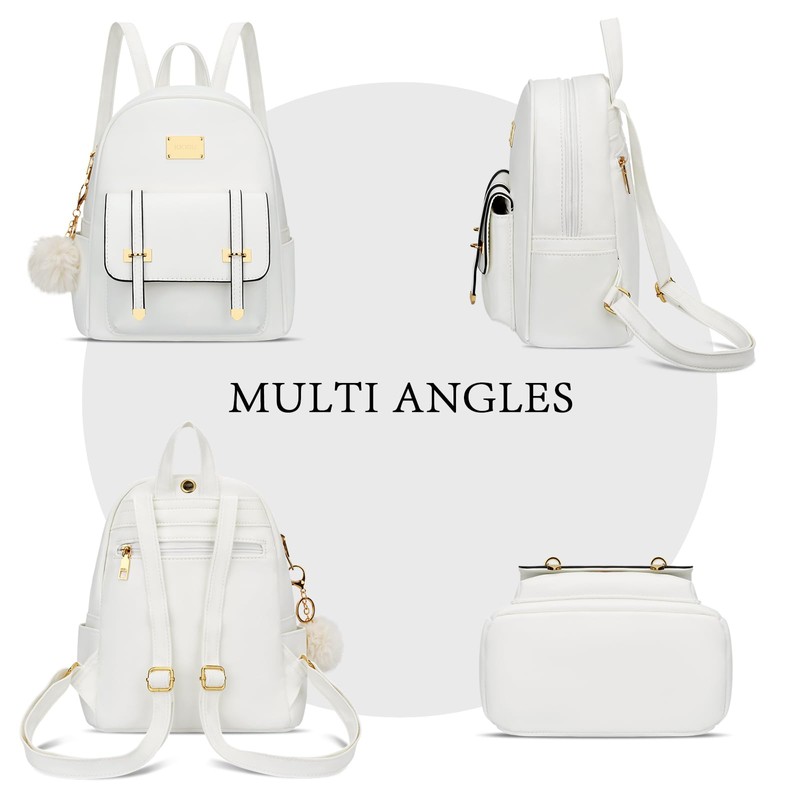 KKXIU 3pcs Fashion Small Synthetic Leather Backpack Purse Cute Mini