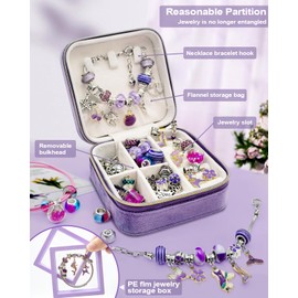 Charm Bracelet Making Kits for Girls, Beads for Charm Jewelry Making Kit Supplies DIY Arts and Crafts Kit for Kids 4-12 Christmas Birthday Gift for Girls Teens Children Age 4 5 6 7 8 9 10 11 12