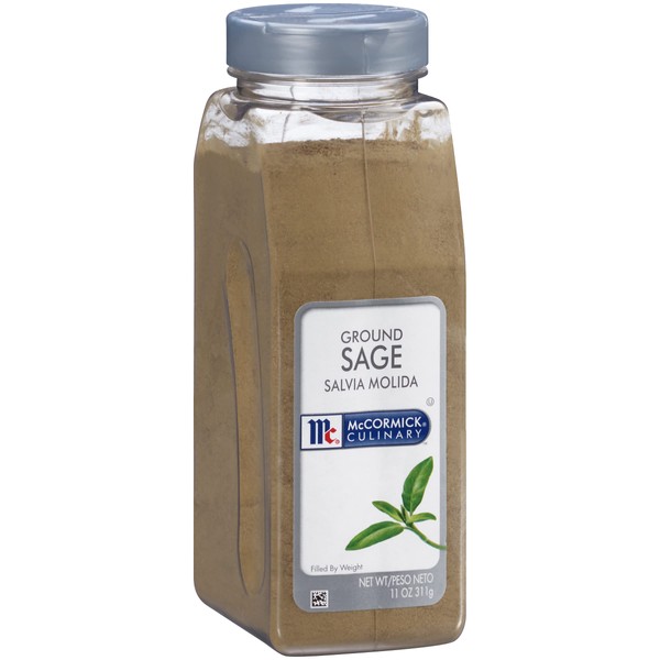 McCormick Culinary Ground Sage, 11 oz - One 11 Ounce Container of Ground Sage Seasoning for Cooking, Ideal in Stuffing, Seafood, Dressings, Soups and More
