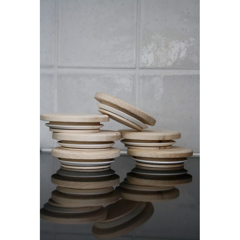 Jartastix 60mm Small Beech Wood Lids for Weck Canning Jars