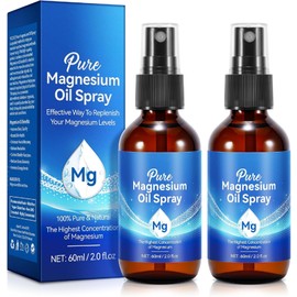  2 Pack Magnesium Oil Spray for Body and Feet, Natural Topical Solution, Pure & Fast-Absorbing, Soothe Muscles, Relaxation Support, Joint & Skin Care Pain Reduction Non-Greasy, High Absorption.