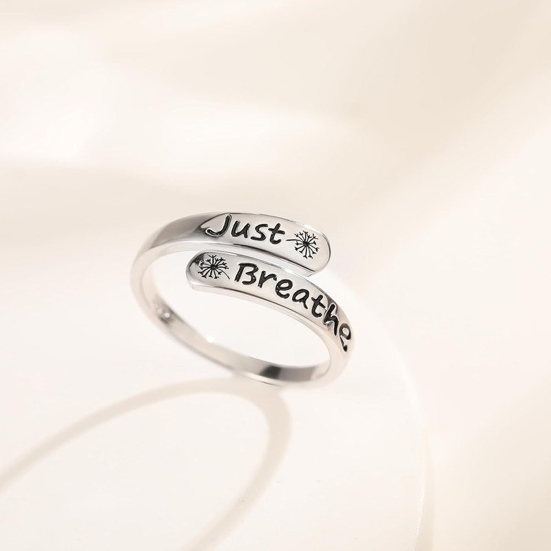 Anillo de diente de león para mujer, plata de ley