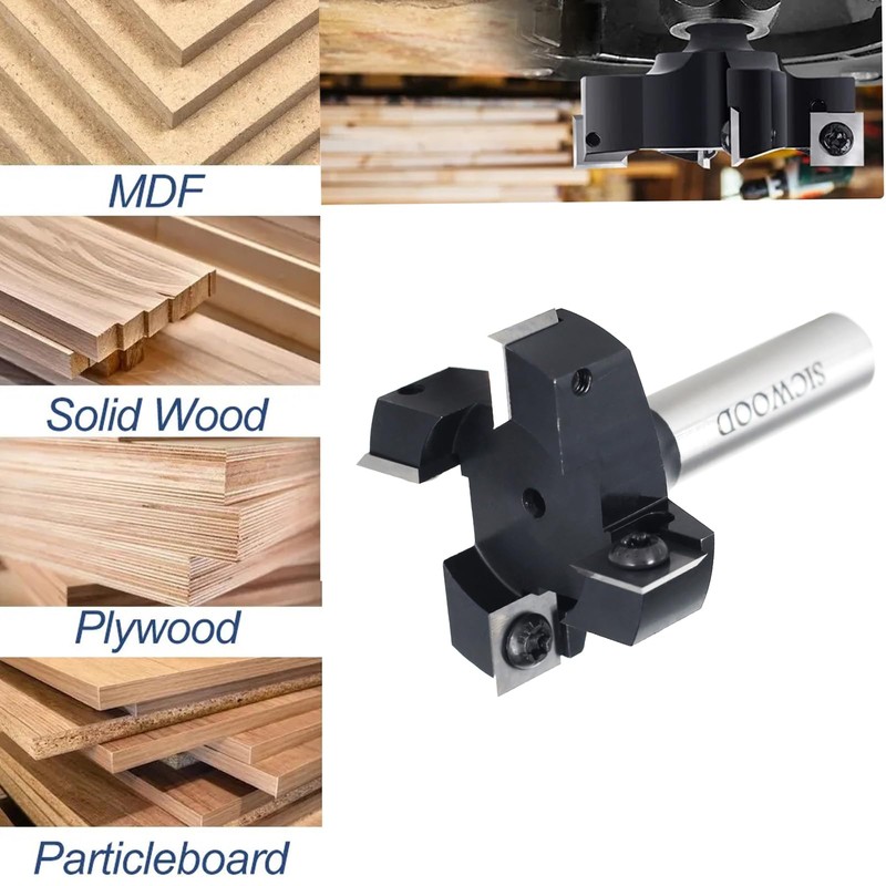 Slab Flattening Router Bit 1/2 Shank, 4-Flute 2" Cutting Dia,