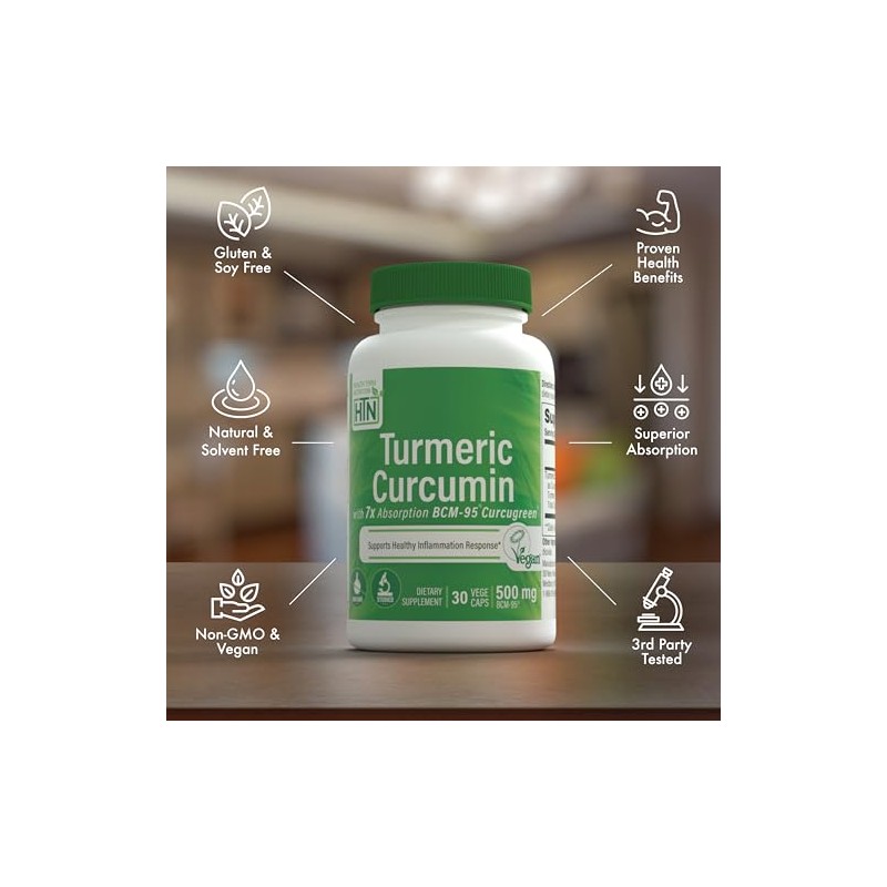 Health Thru Nutrition Complejo de curcumina y cúrcuma 500 mg