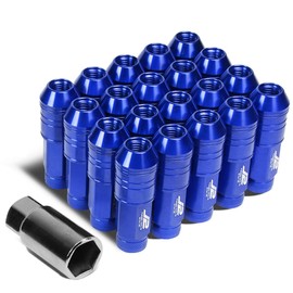 J2 Engineering LN-T7-025-15-BL 7075 Aluminum M12 x 1.5 25mm OD / 70mm 20x Lug Nut + 1x Key