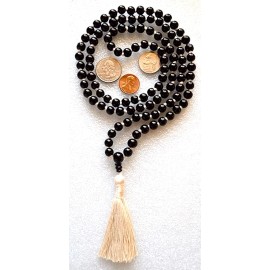 Awaken Your Kundalini AAA Grade 8mm Black Tourmaline Mala Beads Necklace - Hand Knotted