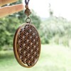 Flower of Life Abundance Pendant Necklace, Wooden Sacred Geometry pendant