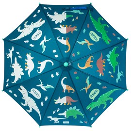 Stephen Joseph Kids' Color Changing Wet Dry Umbrella, Water reacting, Auto Open Umbrellas for Rain Children's Umbrella, DINO, 23" X28