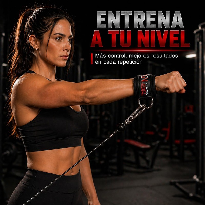 GN FITNESS Grilletes para Muñecas Gym, Muñequera para polea, Grillete