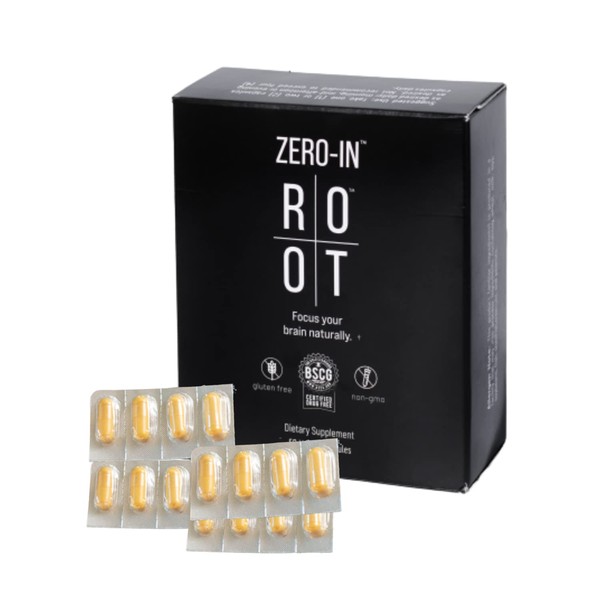 ROOT Wellness Zero-In by Dr. Rahm - High Quality Combination of Turmeric and Pine Bark Extract - 60 Capsules