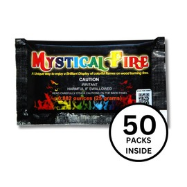 Mystical Fire Color Changing Packets Fire Pits Campfire Enchanted Multi-Color Magical Fun for Indoor Fireplace or Outdoor Use 0.882 Ounces (Regular, 50, Pack)