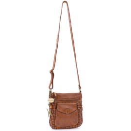 Catwalk Collection Handbags - Women's Leather Shoulder Bag - Small Handbag - Adjustable Shoulder Strap - Simona, light brown