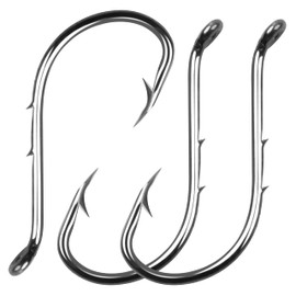 Baitholder Fishing Hooks Octopus Trout Fishing Hooks Small, 100pcs/ 200pcs Jig Hooks High Carbon Steel Circle Hooks Black Barb Fishhooks, Size #8-6/0 Saltwater Freshwater Hook