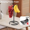 Winmien Double Hooks Standing Banana Holder, Banana Hanger Tree Stand
