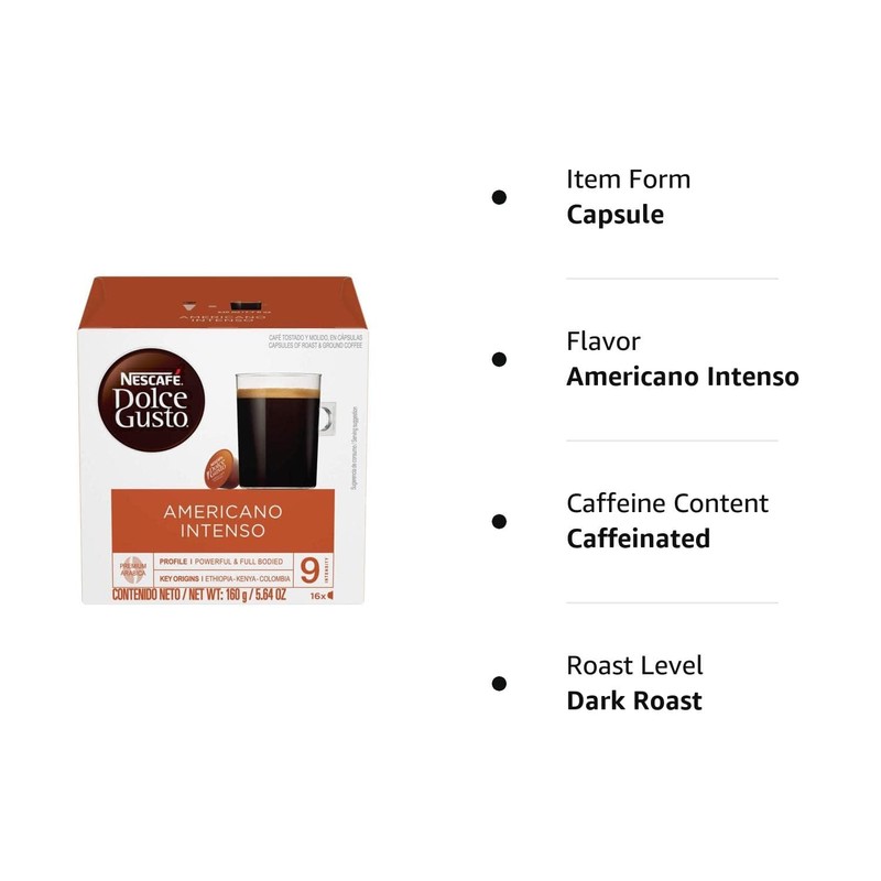 NESCAFÉ Dolce Gusto Americano Intenso Coffee Pods, 16 Capsules