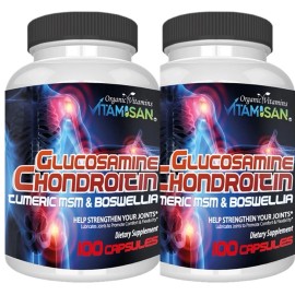 2 Pack Glucosamine Chondroitin MSM Turmeric – Joint Health Supplement – 200 Caps