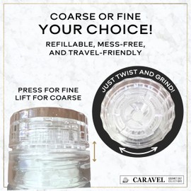 Sea Salt & Pepper Seasoning Mix - Pepper Steak Salt with Rainbow Peppercorns for Finishing, Roasting, and Grilling - 5 oz. Grinder - Caravel Gourmet