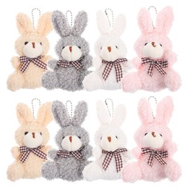 Llavero Colgante de Conejo de Peluche Suave 8 Piezas, Mini Colgantes de Bolso en Colores , ,, Accesorio Decorativo para Fiestas y Pascua