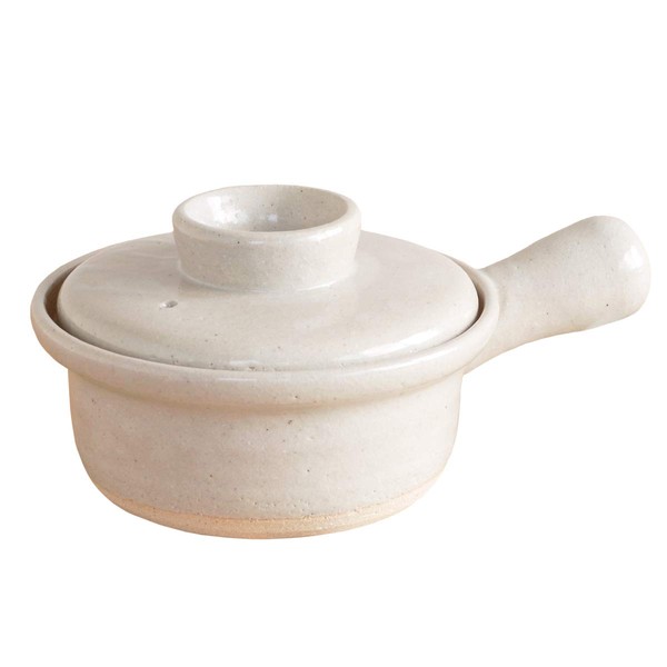 TOJIKI TONYA Iga Soil Heat-resistant 雑炊 One Hand Pot Iga Burn With Lid, 15 cm