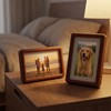 Wenqik 2 Pcs Walnut Wood Picture Frames, Standing Desk Photo