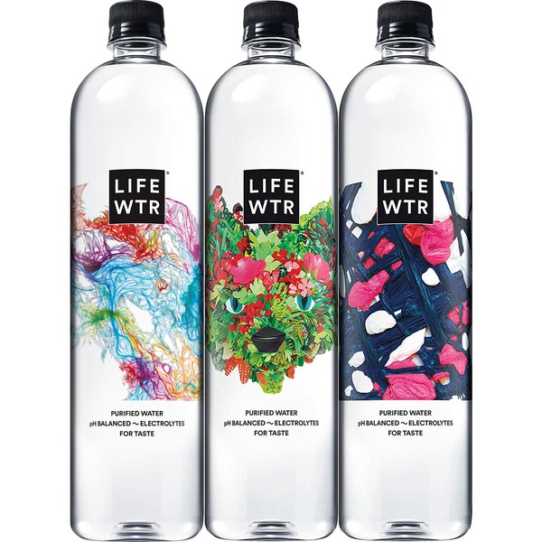 LIFEWTR, Premium Purified Water, pH Balanced with Electrolytes For Taste, 33.8 Fl Oz (Pack of 6)