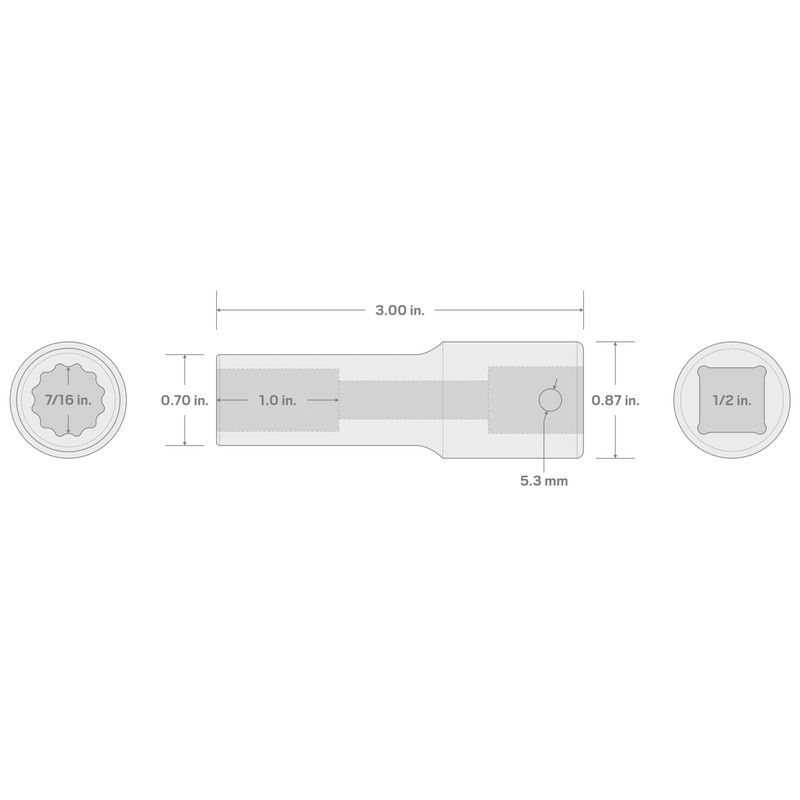 TEKTON 1/2 Inch Drive x 7/16 Inch Deep 12-Point Impact