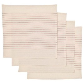 VIPPSTARR VIP STALL Cloth Napkins - Striped Pattern Red/Natural 12x12 Inch 605.591.89