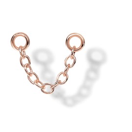 PAVOI 14K Earrings Chain Connectors (15 Millimeters, Rose Gold), 15 Millimeters, Gold Plated, no gemstone