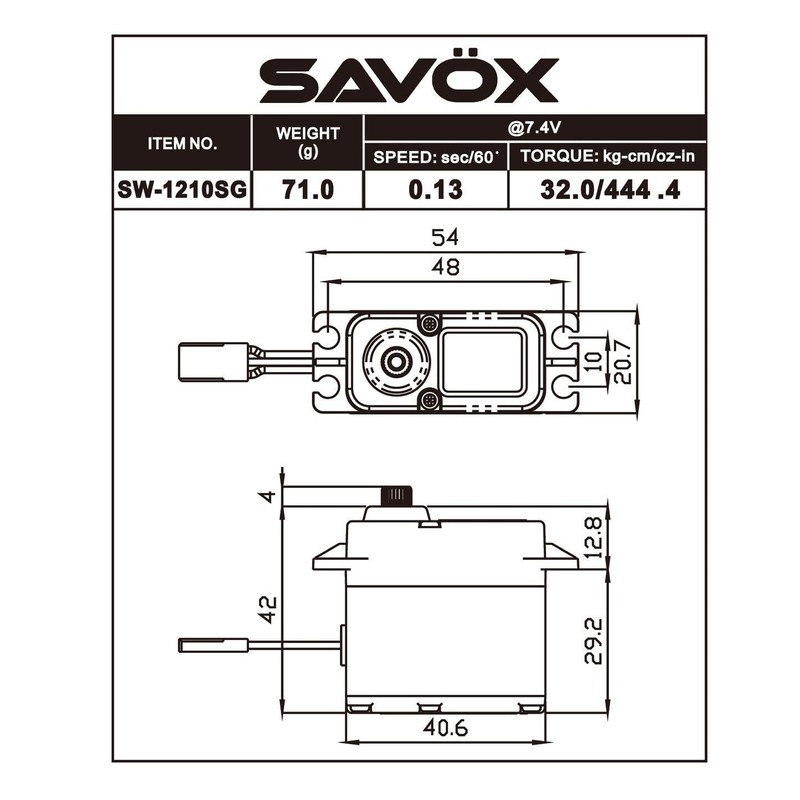 SAVSW1210SGBE Waterproof High Voltage Digital Servo