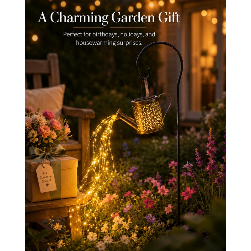 Solar Watering Can Garden Light for Outdoor Decor – Cascading