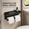Dual Roll Toilet Paper Holder with Shelf – Black Aluminum