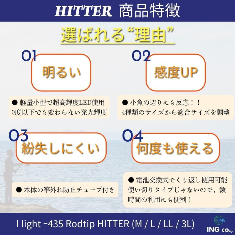 Rod Tip-435 HITTER Various Sizes (Rod Tip Light) [ING co.,]