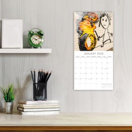 2026 Square Wall Calendar - Ƀ‎‎‎‎anksy 12 x 12 Inch Monthly View, 16-Month, Art Theme, Includes 180 Reminder Stickers