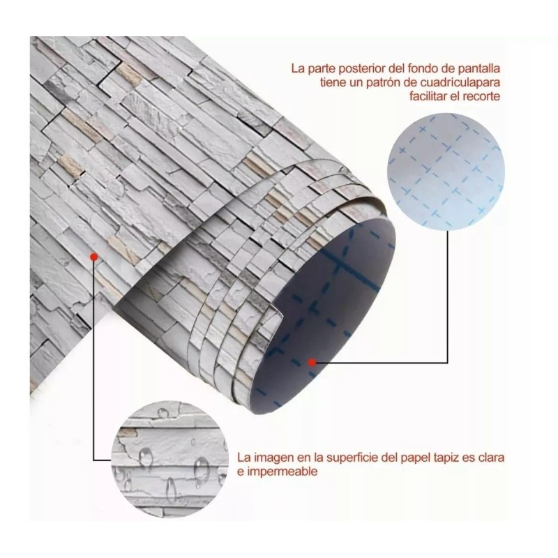 Papel Tapiz Autoadhesivo Para Paredes De Piedra 3d 45cm*10m