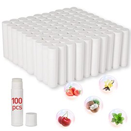 Dmsky- DMSKY Paquete de 100 bálsamos labiales sin etiqueta, bálsamo labial natural a granel en tubo en blanco, bálsamo labial para regalos de fiesta  