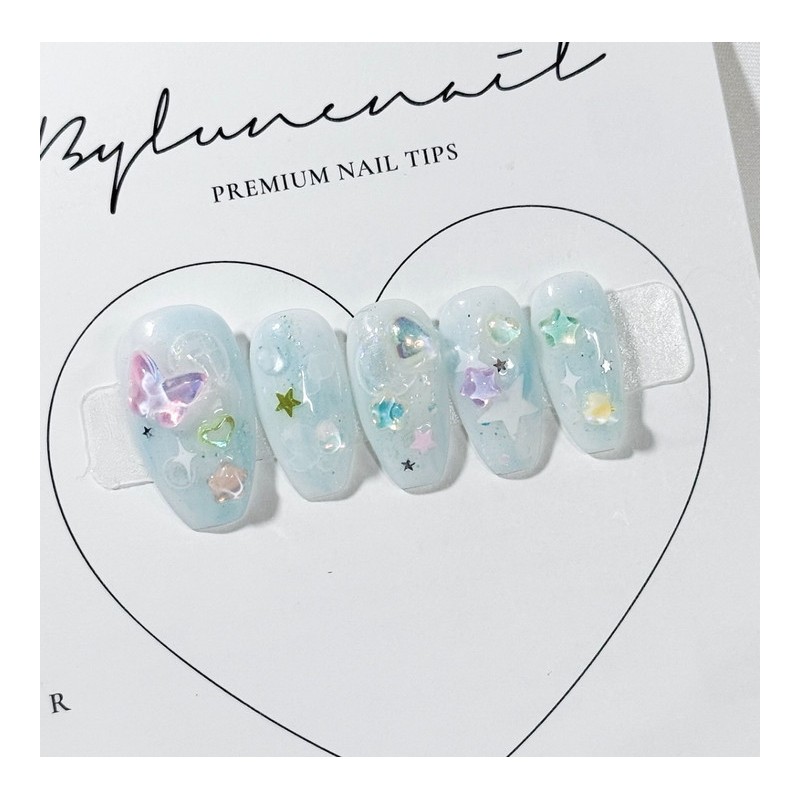 Summer Sky Handmade Nail Tips - Ballerina / 여름하늘 수제네일팁
