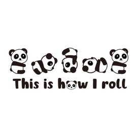Panda Decals This is How I Roll, Vinyl Wall Decals for Kids Bedroom Nursery Home Wall Decoration