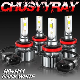 CHUSYYRAY 4Pcs LED Headlight Hi/Lo Bulbs FOR Dodge Grand Caravan 2011-2019 2012 2013 2016