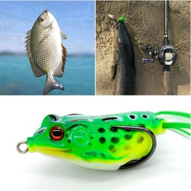 4 Pcs Soft Frog Lure Crank Bait Frog Lures Mini Set Soft Frog Fishing Lures for Bass Pike for Freshwater Saltwater Fishing with Storage (M, 4)